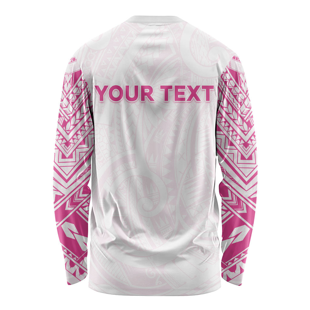 Personalised New Zealand Aotearoa Long Sleeve Shirt Nurse Tribal Pink Version