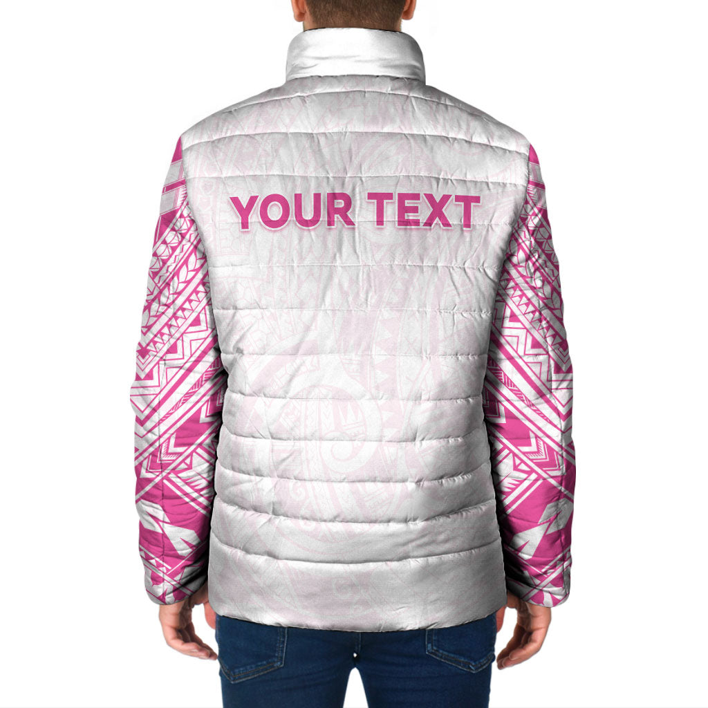 Personalised New Zealand Aotearoa Padded Jacket Nurse Tribal Pink Version