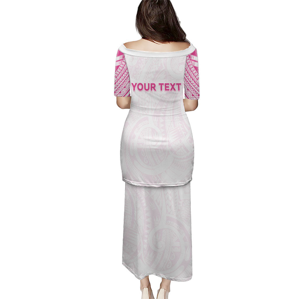 Personalised New Zealand Aotearoa Puletasi Nurse Tribal Pink Version