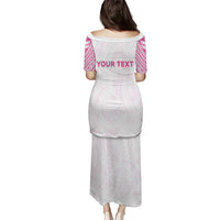 Personalised New Zealand Aotearoa Puletasi Nurse Tribal Pink Version