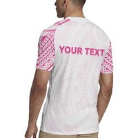 Personalised New Zealand Aotearoa Rugby Jersey Nurse Tribal Pink Version