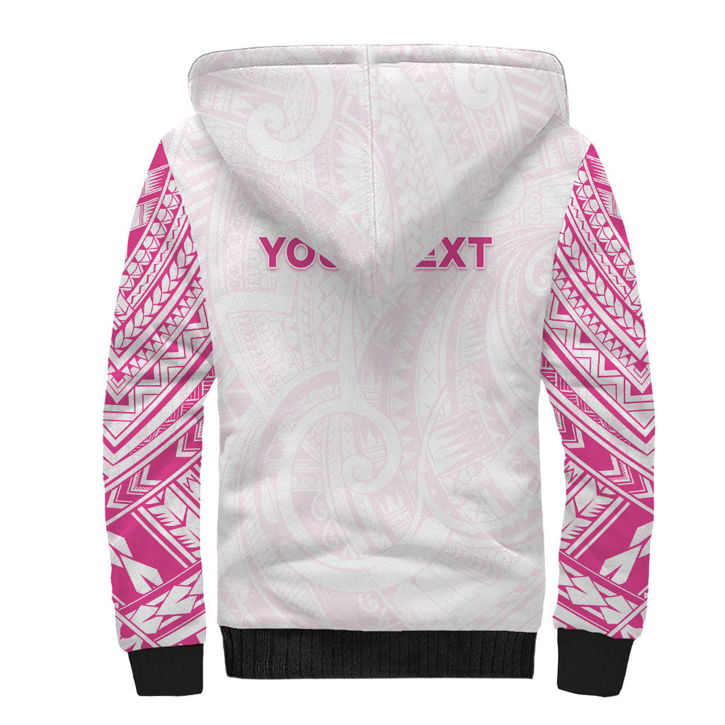 Personalised New Zealand Aotearoa Sherpa Hoodie Nurse Tribal Pink Version LT05 - Polynesian Pride
