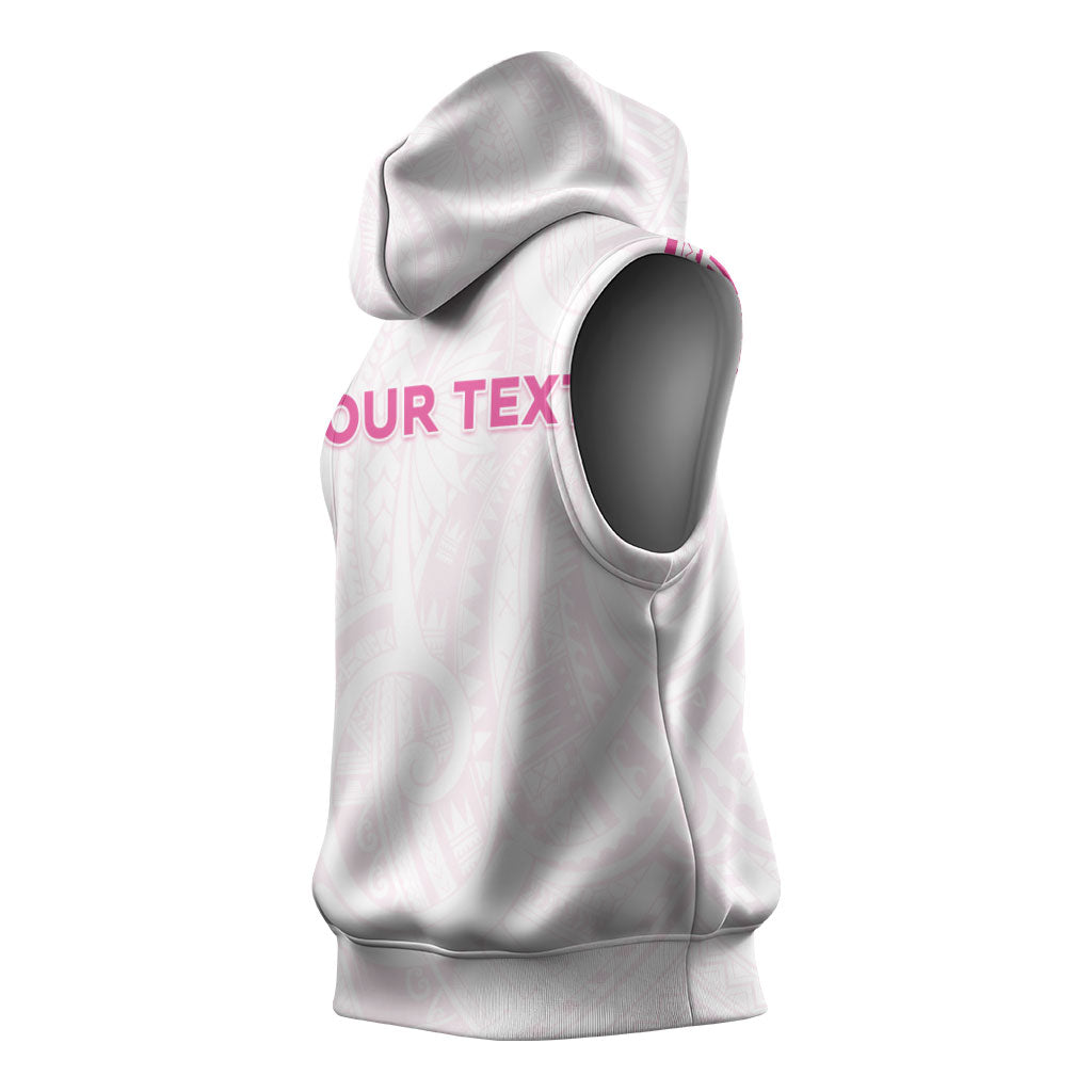 Personalised New Zealand Aotearoa Sleeveless Hoodie Nurse Tribal Pink Version LT05 - Polynesian Pride
