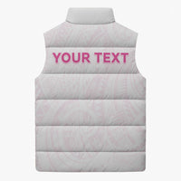 Personalised New Zealand Aotearoa Sleeveless Puffer Jacket Nurse Tribal Pink Version LT05 - Polynesian Pride