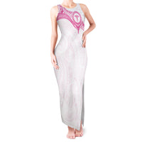 Personalised New Zealand Aotearoa Tank Maxi Dress Nurse Tribal Pink Version LT05 Women Pink - Polynesian Pride