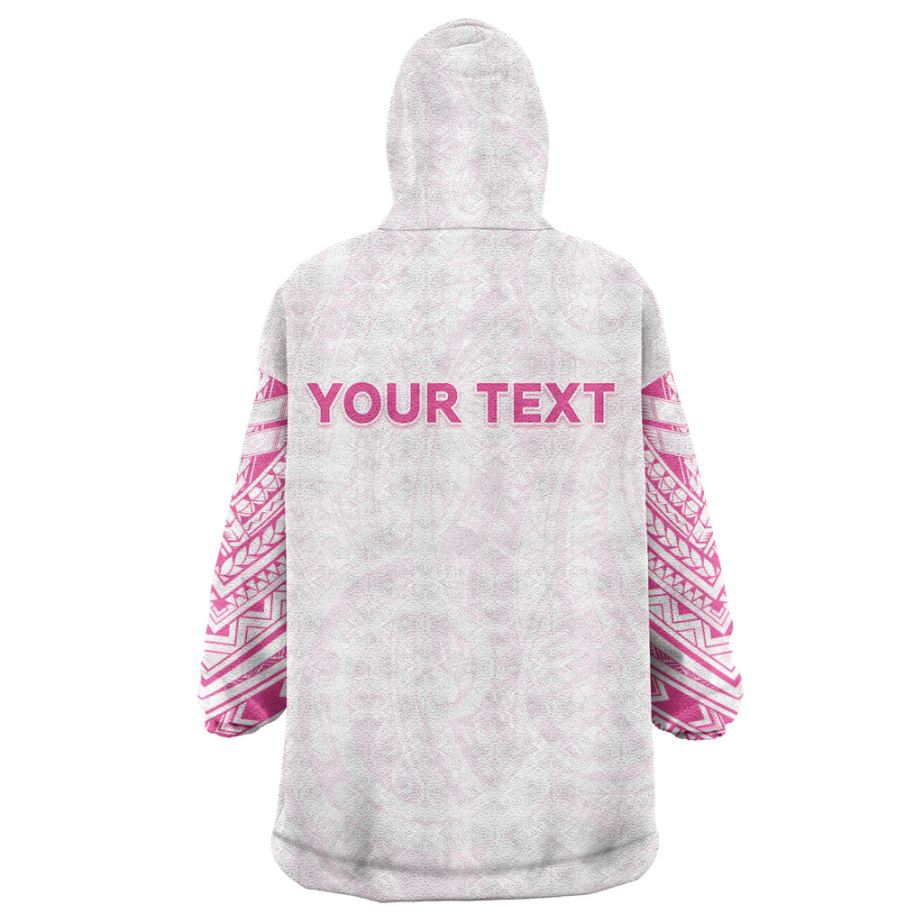Personalised New Zealand Aotearoa Wearable Blanket Hoodie Nurse Tribal Pink Version LT05 - Polynesian Pride
