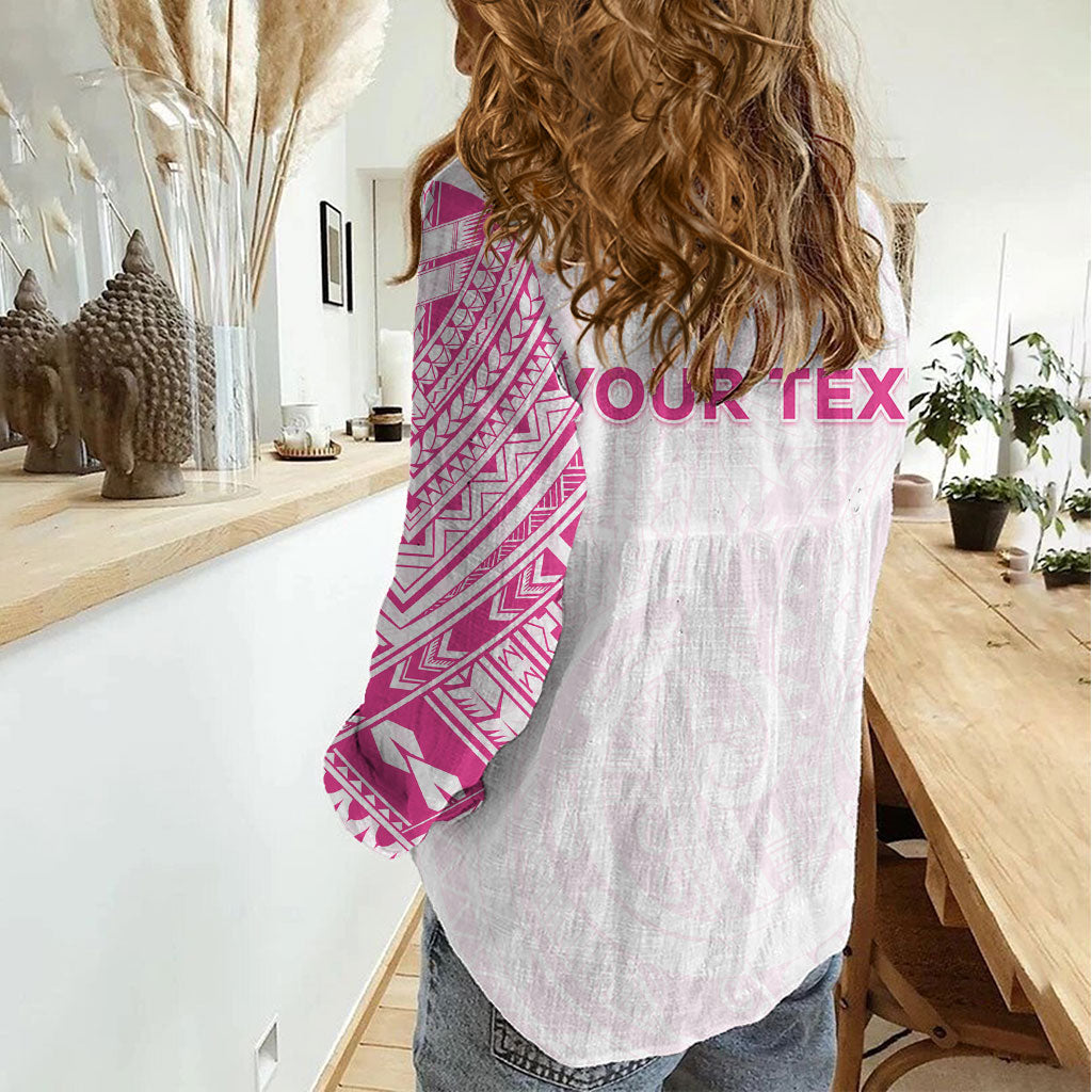 Personalised New Zealand Aotearoa Women Casual Shirt Nurse Tribal Pink Version LT05 - Polynesian Pride
