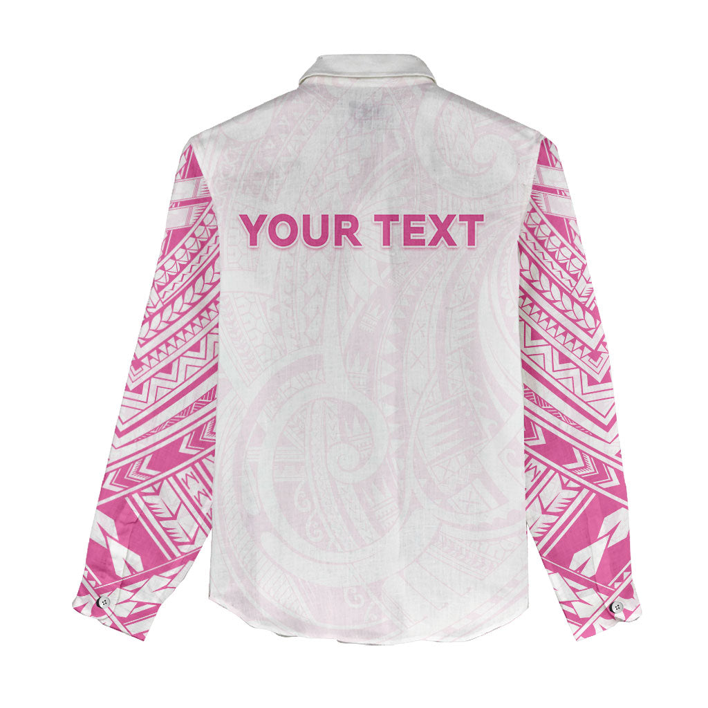Personalised New Zealand Aotearoa Women Casual Shirt Nurse Tribal Pink Version LT05 - Polynesian Pride