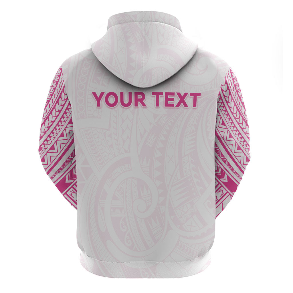 Personalised New Zealand Aotearoa Zip Hoodie Nurse Tribal Pink Version