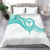 New Zealand Aotearoa Bedding Set Nurse Tribal Teal Version