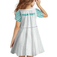 Personalised New Zealand Aotearoa Family Matching Long Sleeve Bodycon Dress and Hawaiian Shirt Nurse Tribal Teal Version LT05 - Polynesian Pride