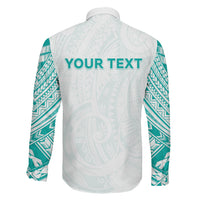 Personalised New Zealand Aotearoa Family Matching Short Sleeve Bodycon Dress and Hawaiian Shirt Nurse Tribal Teal Version LT05 - Polynesian Pride