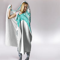 New Zealand Aotearoa Hooded Blanket Nurse Tribal Teal Version