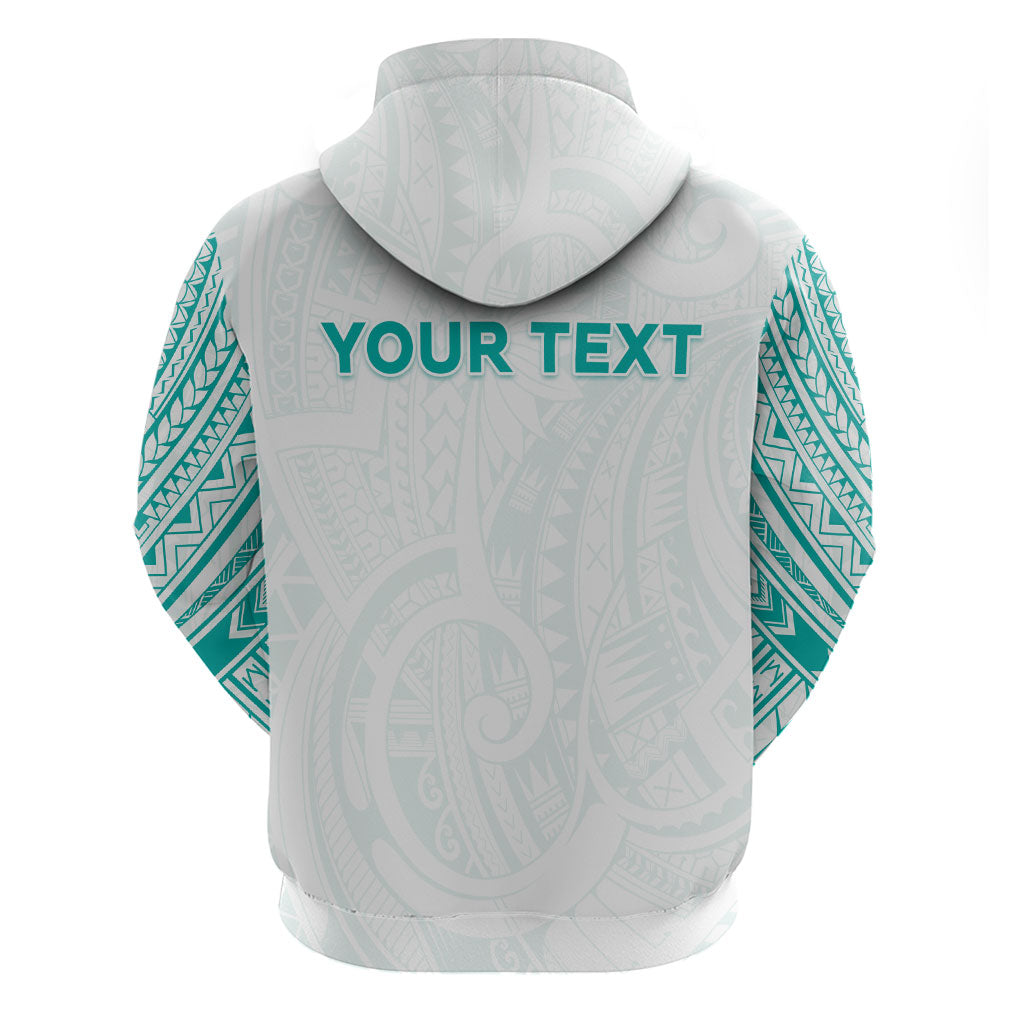 Personalised New Zealand Aotearoa Hoodie Nurse Tribal Teal Version