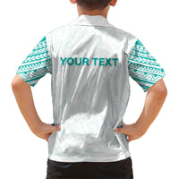 Personalised New Zealand Aotearoa Kid Hawaiian Shirt Nurse Tribal Teal Version