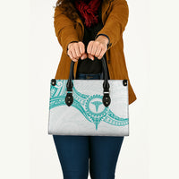 New Zealand Aotearoa Leather Bag Nurse Tribal Teal Version LT05 - Polynesian Pride