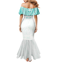 Personalised New Zealand Aotearoa Mermaid Dress Nurse Tribal Teal Version LT05 - Polynesian Pride