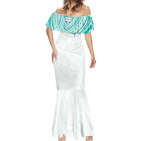 Personalised New Zealand Aotearoa Mermaid Dress Nurse Tribal Teal Version LT05 - Polynesian Pride