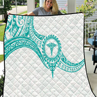 New Zealand Aotearoa Quilt Nurse Tribal Teal Version LT05 Teal - Polynesian Pride