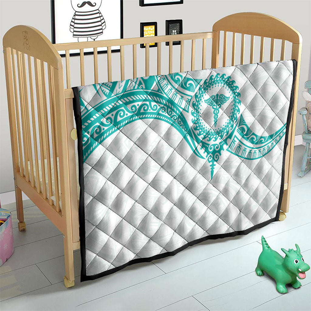 New Zealand Aotearoa Quilt Nurse Tribal Teal Version LT05 - Polynesian Pride