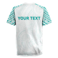 Personalised New Zealand Aotearoa Rugby Jersey Nurse Tribal Teal Version