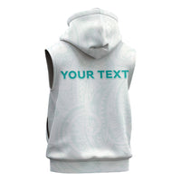 Personalised New Zealand Aotearoa Sleeveless Hoodie Nurse Tribal Teal Version LT05 - Polynesian Pride