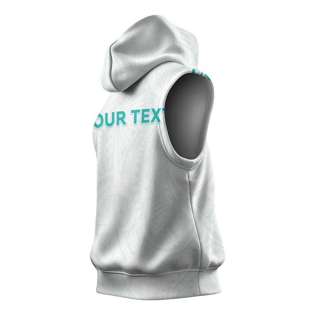 Personalised New Zealand Aotearoa Sleeveless Hoodie Nurse Tribal Teal Version LT05 - Polynesian Pride