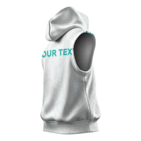 Personalised New Zealand Aotearoa Sleeveless Hoodie Nurse Tribal Teal Version LT05 - Polynesian Pride