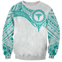 Personalised New Zealand Aotearoa Sweatshirt Nurse Tribal Teal Version LT05 Unisex Teal - Polynesian Pride