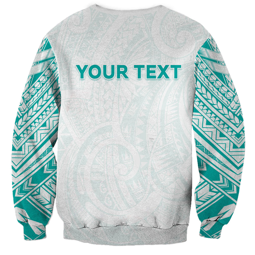 Personalised New Zealand Aotearoa Sweatshirt Nurse Tribal Teal Version LT05 - Polynesian Pride