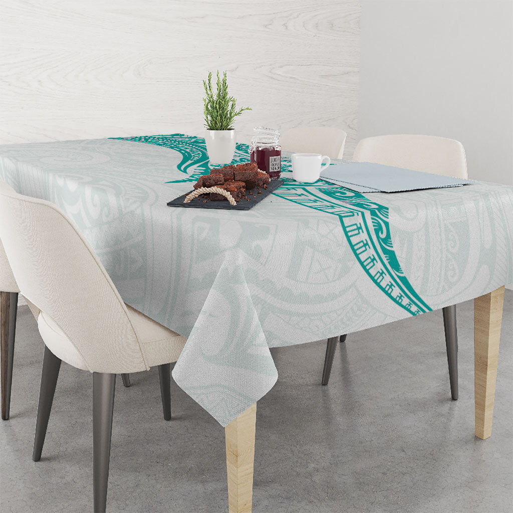 New Zealand Aotearoa Tablecloth Nurse Tribal Teal Version