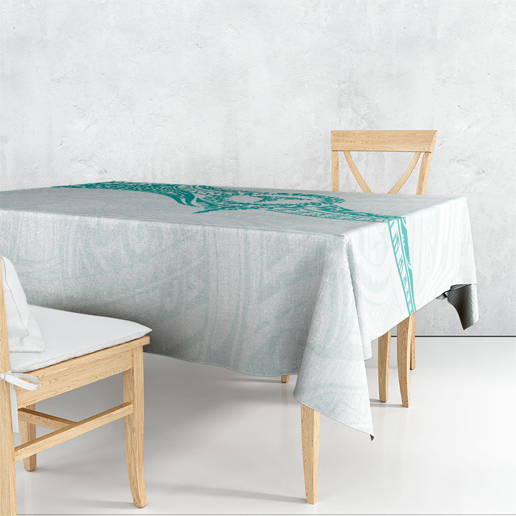 New Zealand Aotearoa Tablecloth Nurse Tribal Teal Version