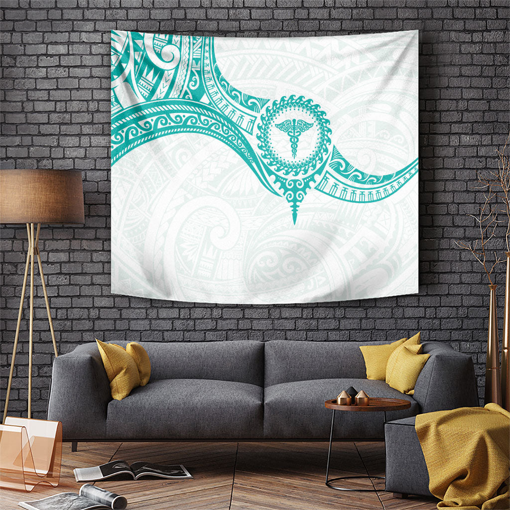New Zealand Aotearoa Tapestry Nurse Tribal Teal Version