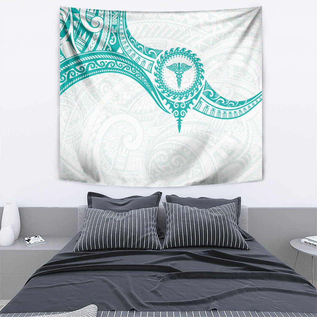 New Zealand Aotearoa Tapestry Nurse Tribal Teal Version