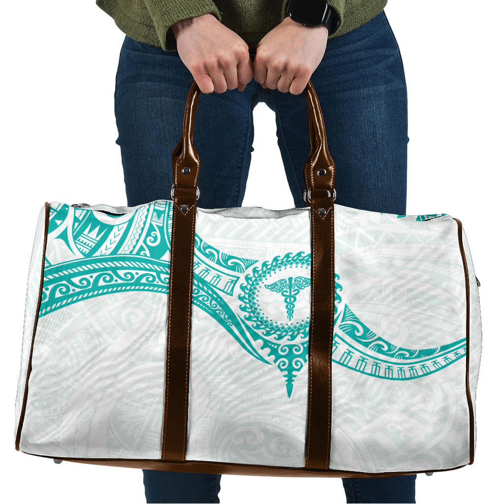 New Zealand Aotearoa Travel Bag Nurse Tribal Teal Version
