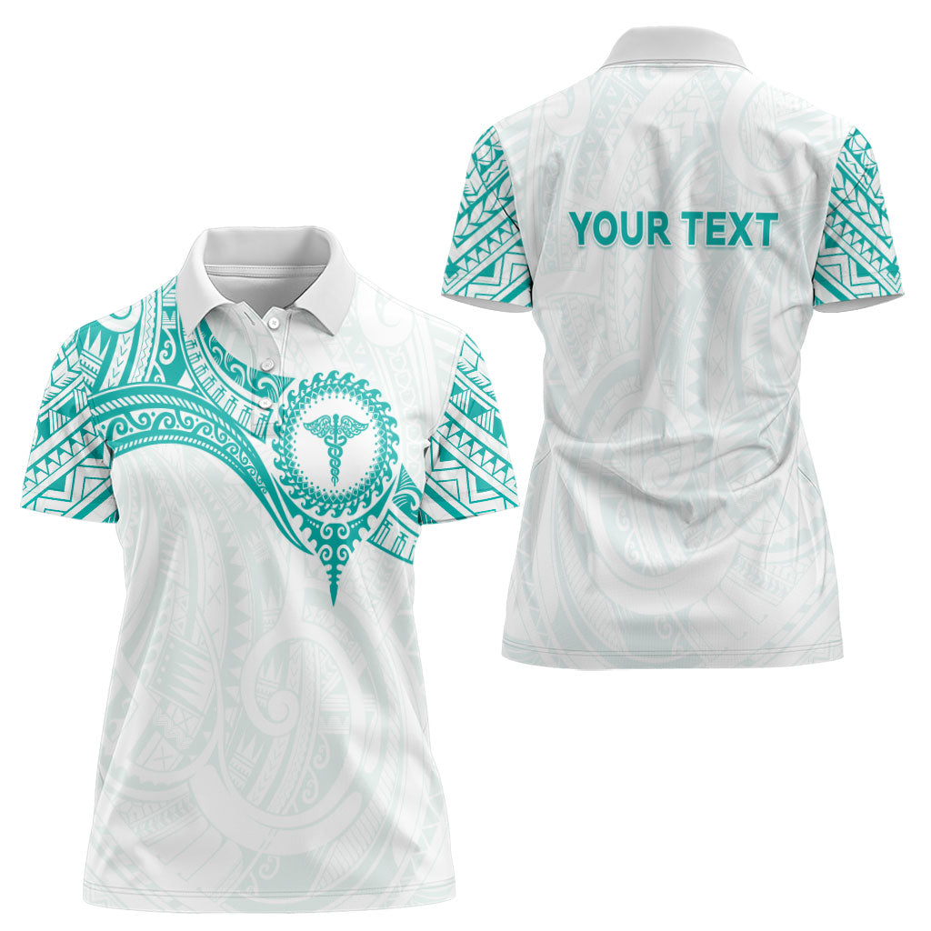 Personalised New Zealand Aotearoa Women Polo Shirt Nurse Tribal Teal Version LT05 - Polynesian Pride