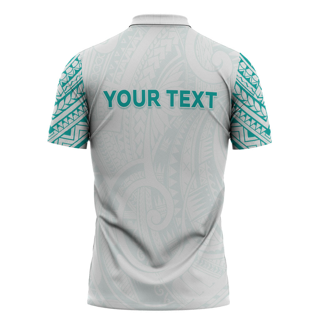 Personalised New Zealand Aotearoa Zipper Polo Shirt Nurse Tribal Teal Version LT05 - Polynesian Pride