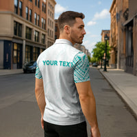 Personalised New Zealand Aotearoa Zipper Polo Shirt Nurse Tribal Teal Version LT05 - Polynesian Pride