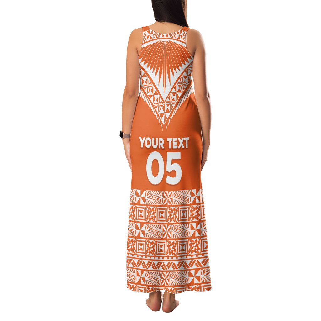 Personalised Tonga Tailulu College Family Matching Tank Maxi Dress and Hawaiian Shirt Tongan Kupesi Pattern LT05 - Polynesian Pride