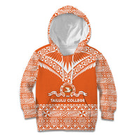 Personalised Tonga Tailulu College Kid Hoodie Tongan Kupesi Pattern LT05 Hoodie Orange - Polynesian Pride