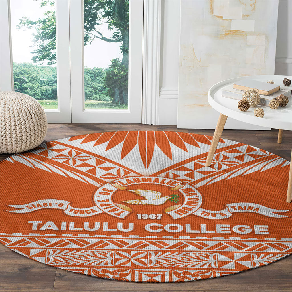 Tonga Tailulu College Round Carpet Tongan Kupesi Pattern