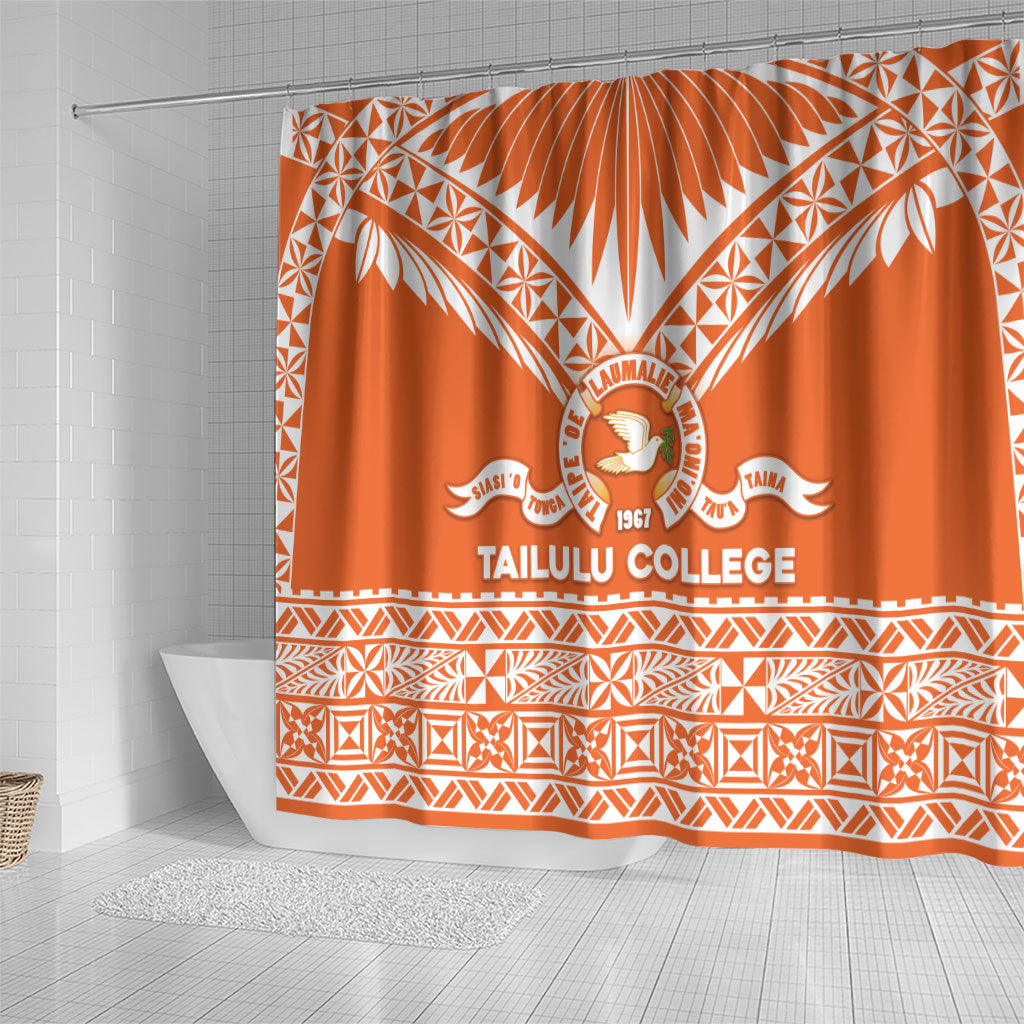 Tonga Tailulu College Shower Curtain Tongan Kupesi Pattern