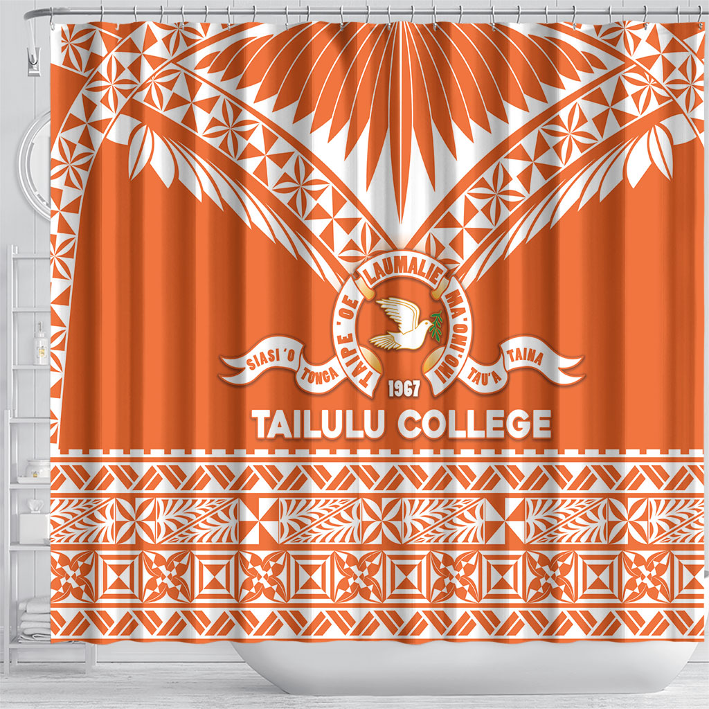 Tonga Tailulu College Shower Curtain Tongan Kupesi Pattern