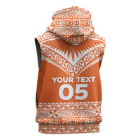 Personalised Tonga Tailulu College Sleeveless Zip Hoodie Tongan Kupesi Pattern