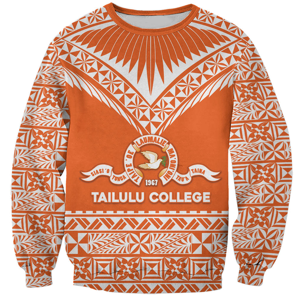 Personalised Tonga Tailulu College Sweatshirt Tongan Kupesi Pattern