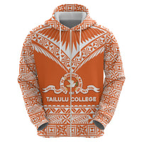 Personalised Tonga Tailulu College Zip Hoodie Tongan Kupesi Pattern LT05 - Polynesian Pride