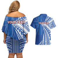 Personalised Hawaii 808 Couples Matching Off Shoulder Short Dress and Hawaiian Shirt Unique Style LT05 - Polynesian Pride