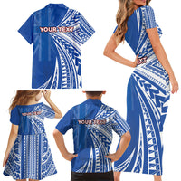 Personalised Hawaii 808 Family Matching Short Sleeve Bodycon Dress and Hawaiian Shirt Unique Style LT05 - Polynesian Pride