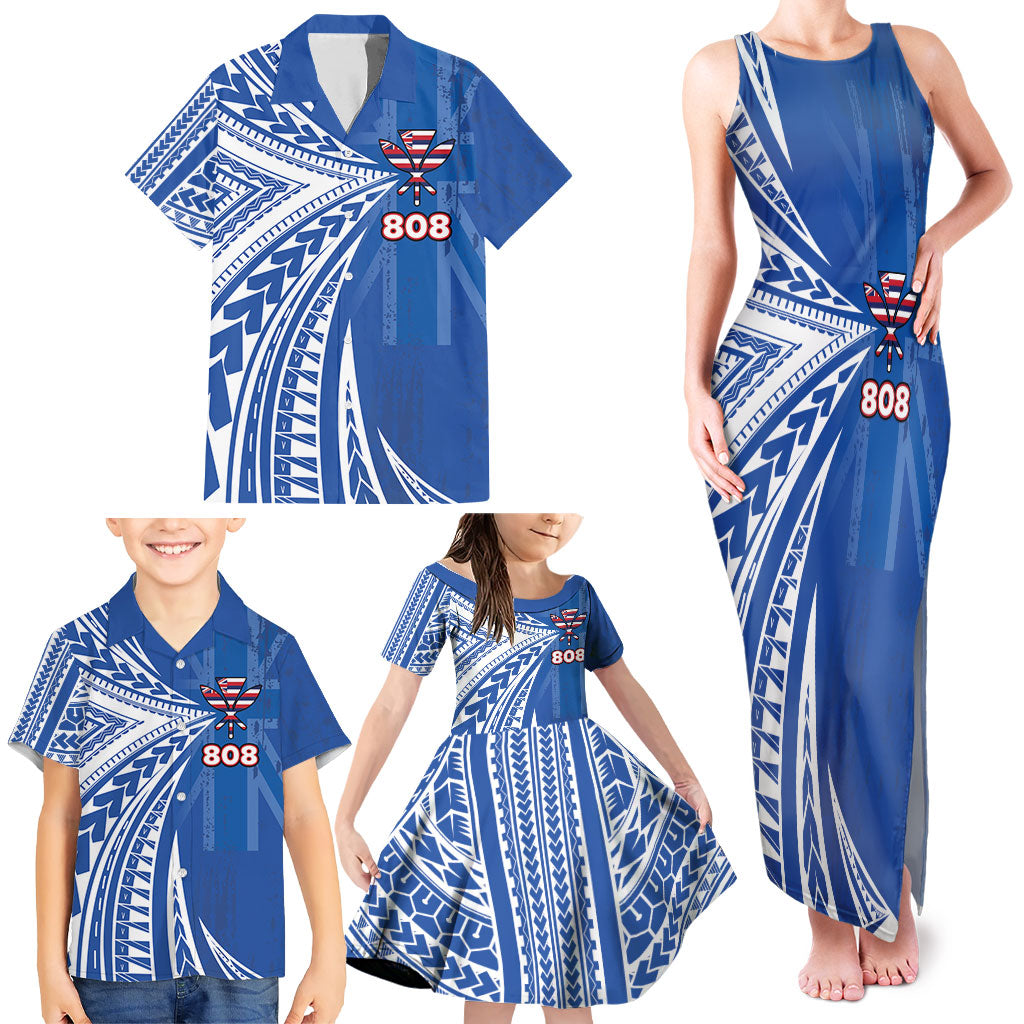 Personalised Hawaii 808 Family Matching Tank Maxi Dress and Hawaiian Shirt Unique Style