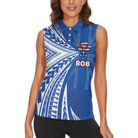 Personalised Hawaii 808 Women Sleeveless Polo Shirt Unique Style